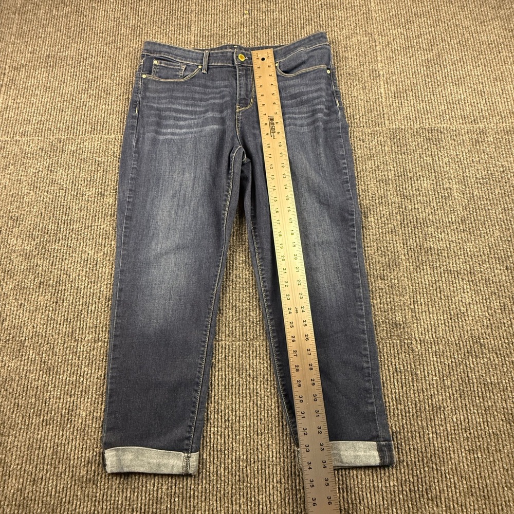 Signature Levi Strauss Modern Slim Cuffed Jeans Dark Wash Blue Women Waist 16/33 - Picture 6 of 13
